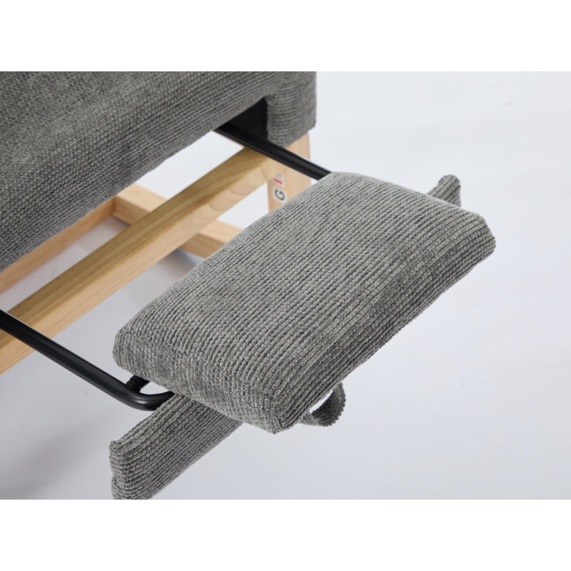 Chaise berçante avec repose-pieds, Gris