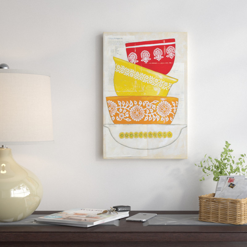 «Retro Ware I», impression sur toile, H 12 po x l 8 po x P 0,75 po, Pas de tapis, Toile tendue