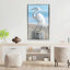 "Egret by the Sea Crop" par Danhui Nai, reproduction sur toile dans un cadre flottant