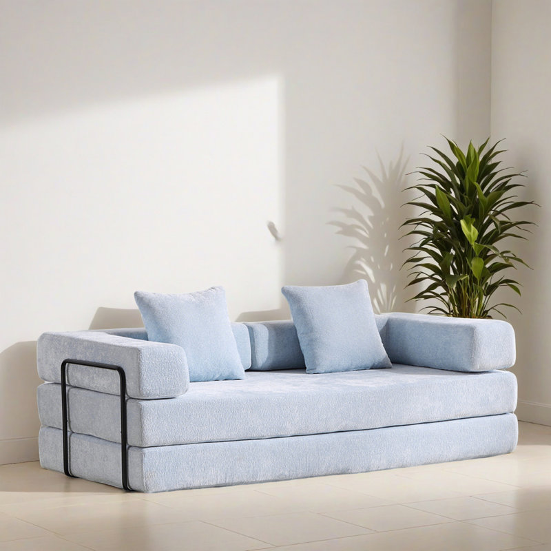Canapé-lit 76,78 po, Bleu clair