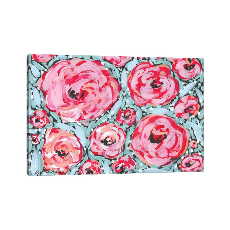 Rose Party by Jessica Mingo - Wrapped Canvas Painting, 20.32 cm H x 30.48 cm W