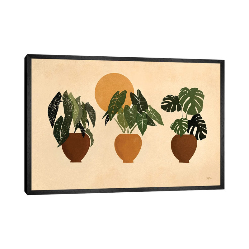 Houseplants II by Bria Nicole - Print on Canvas, 66.04 cm H x 45.72 cm W, Black Framed Canvas