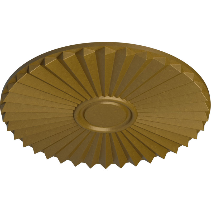 Médaillon de plafond Shakuras de 19 3/4 po x P 1 3/8 po (pour auvents jusqu'à 5 po), Or