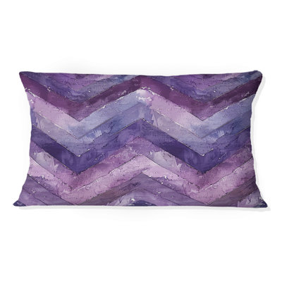 Coussin lombaire mauve Mid-Century Chevron Bliss II