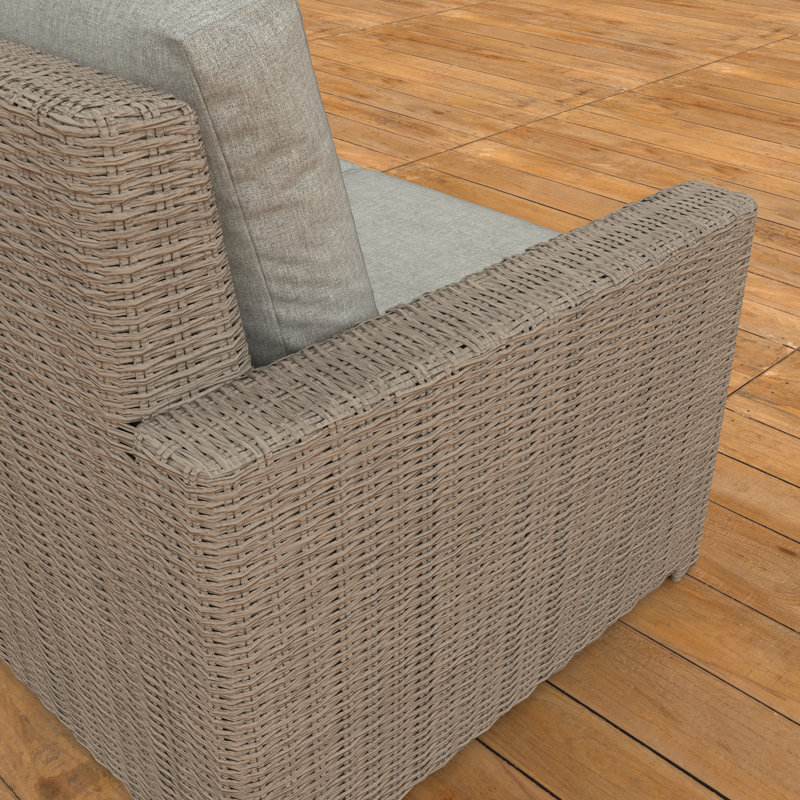 Henri 3 Seat Sofa With Sunbrella Cushions, Canvas Granite