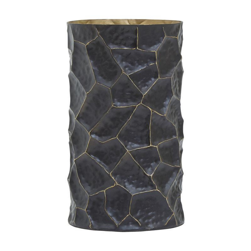 Anyelo Stainless Steel Table Vase 1, 23cm H x 13cm W x 13cm D, Black/Gold