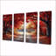 «Red Autumn Road Coming Home - Tree», art mural 4 pièces-1085316367