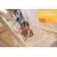 Tapis d'escalier floral beige
