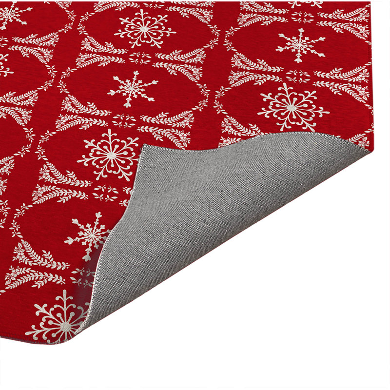 Tapis de cuisine à profil bas, Rectangulaire 2 pi x 3 pi, Rouge