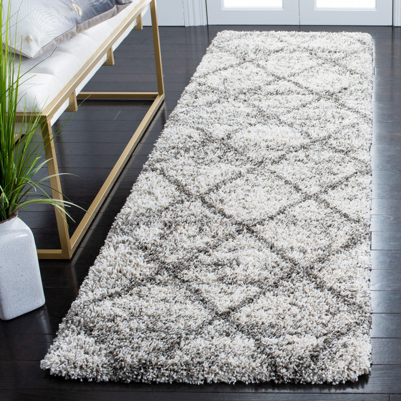 Cotswald Performance Geometric Rug, Runner 2'3" x 6', Beige/Gray