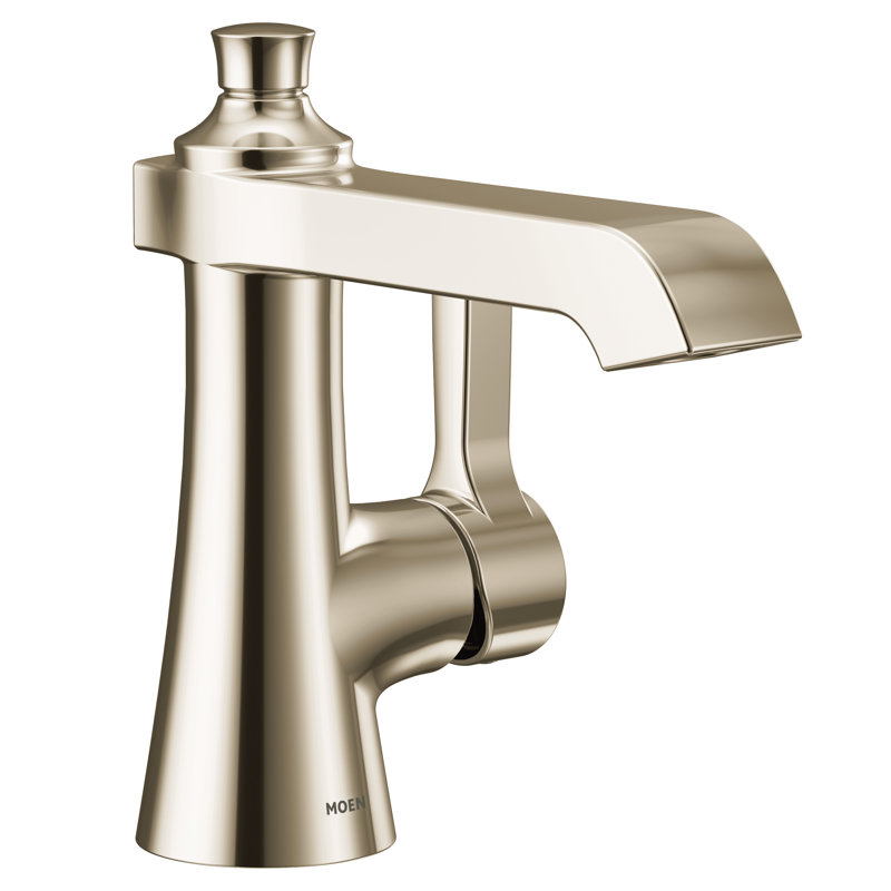 Flara Single Hole Bathroom Faucet with Drain Assembly, Polished Nickel