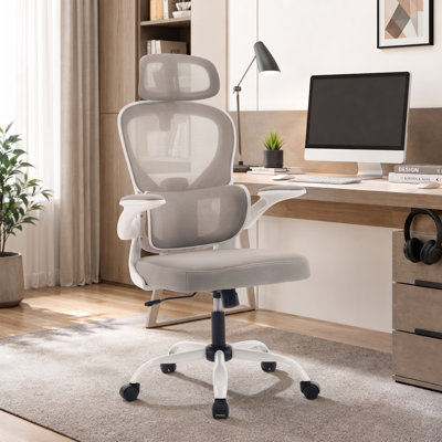 Ergonomic Mesh Office Chair with Adjustable Headrest and Flip-Up Armrests