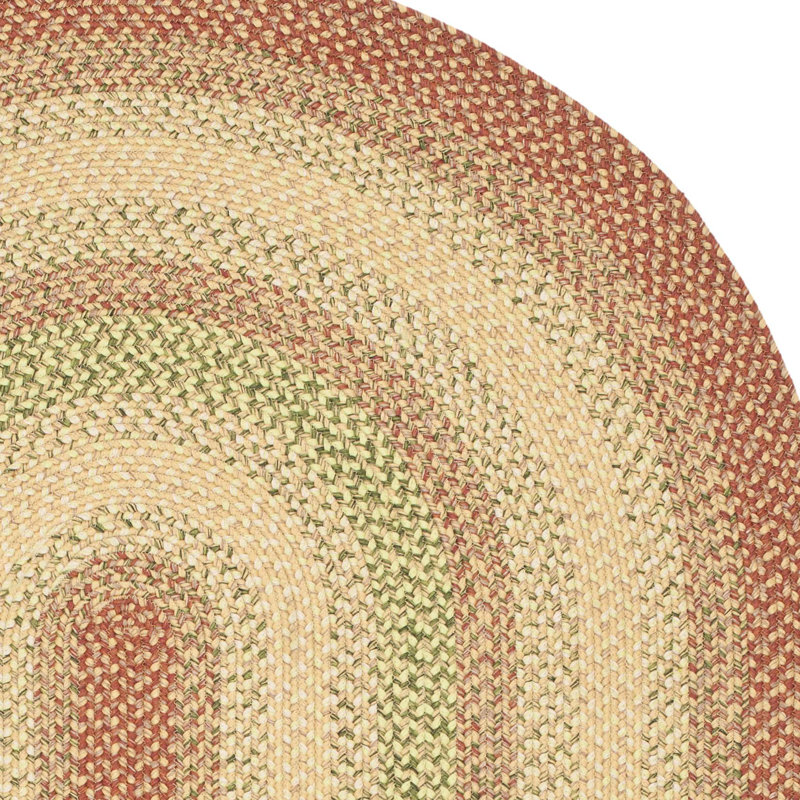 Bujanov Striped Rust Indoor/Outdoor Rug, Oval 152 x 244 cm