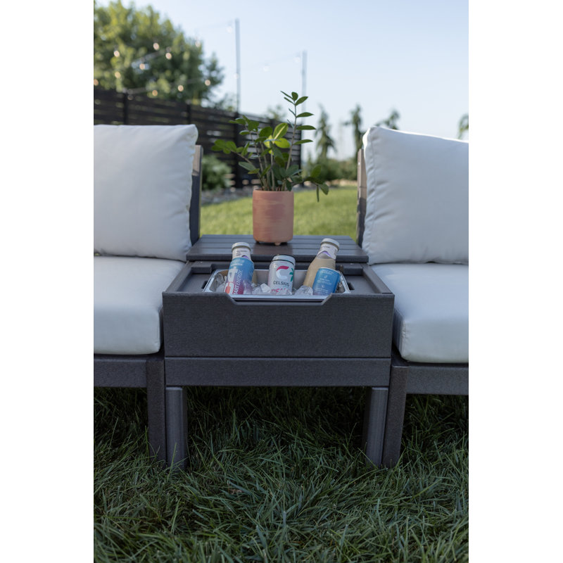 Table de rangement Breeze Gris anthracite, Gris anthracite, Gris anthracite