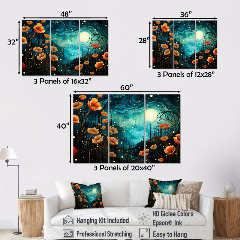 «Monets Garden Revisité Landscape I - Classics», art mural, Toile tendue, H 32 po x l 48 po