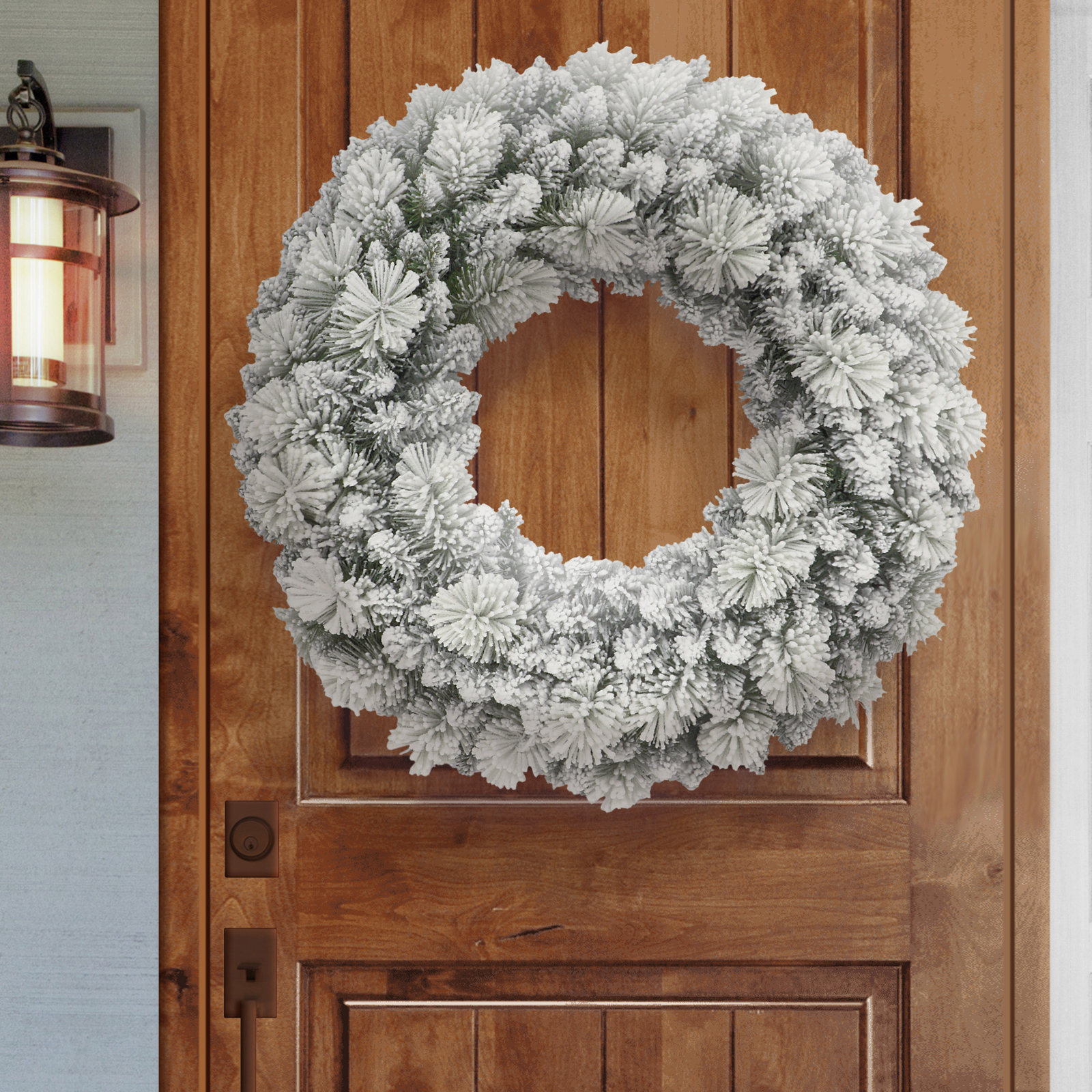 32'' Faux Pine Lighted Wreath