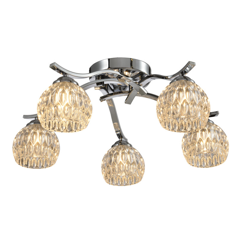 Heiser Glass Semi Flush Mount