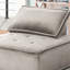 Chaise longue sans accoudoirs en velours gris de 40 po avec pieds de 2 po, largeur du coussin de dossier amovible, housse