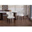 Ensemble de 2 chaises de salle à manger rembourrées en tissu, structure en bois franc-1753949072