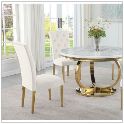 Ensemble de 2 chaises de salle à manger rembourrées Modern Velvet Modern