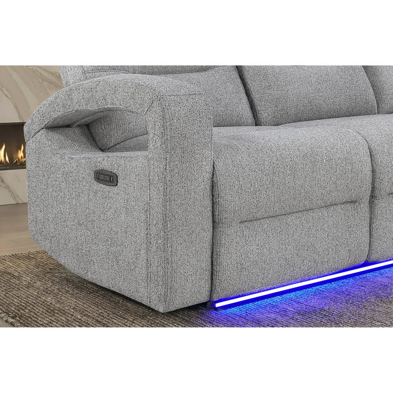 6611 Grey Power Reclining Sofa