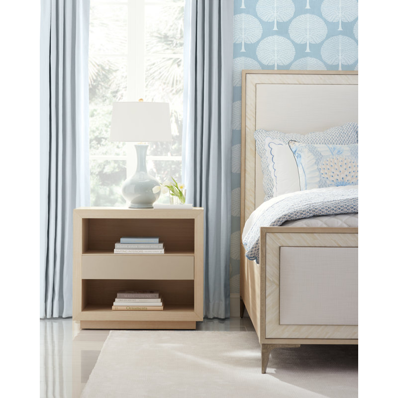 Water 1 - Drawer Solid Wood Nightstand