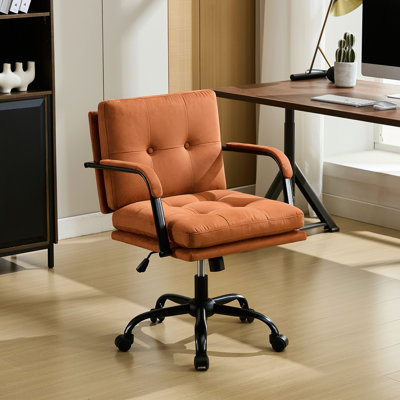 Upholstered Swivel Task Chair With Padded Arms by Latitude Run