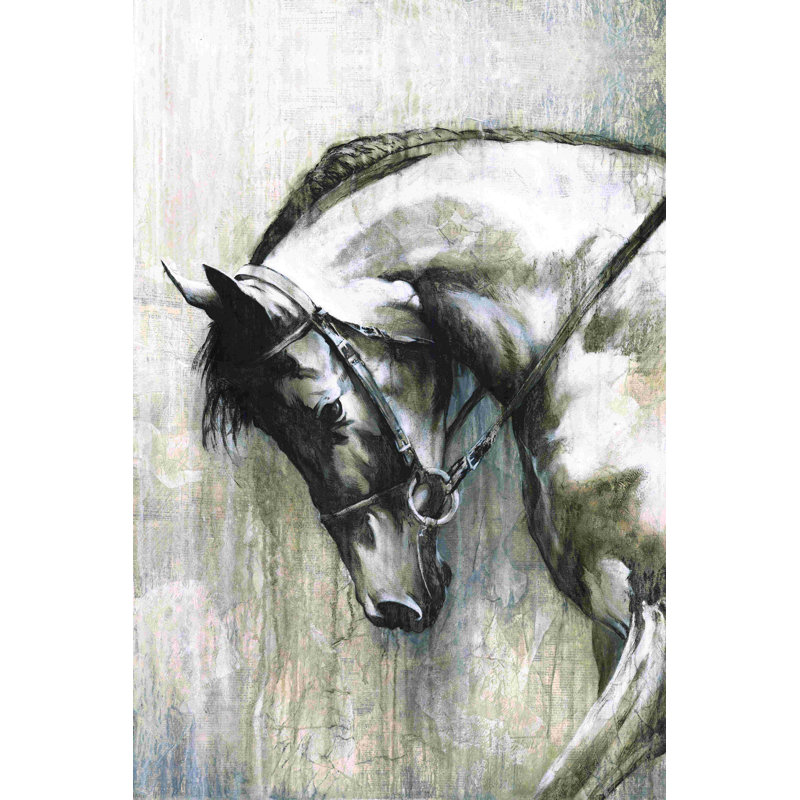 Cheval majestueux - peinture sur toile tendue, H 18 po x l 12 po