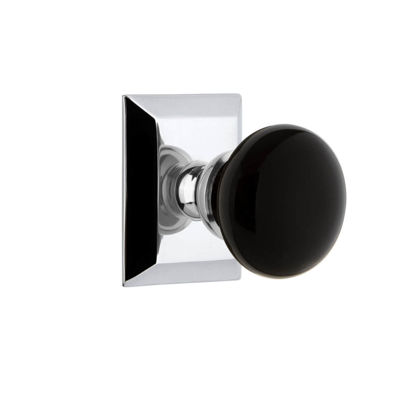 Rosette Grandeur Fifth Avenue Square avec poignée Coventry, Chrome brillant