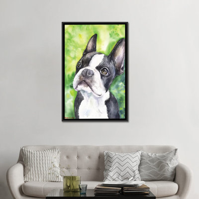 Boston Terrier, reproduction de portrait sur toile