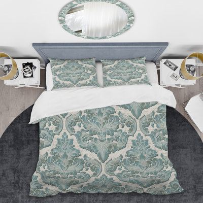 Ensemble de housse de couette en microfibre blanc / vert 2 pièces