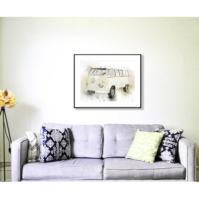 Cream Campervan - Single Picture Frame Print