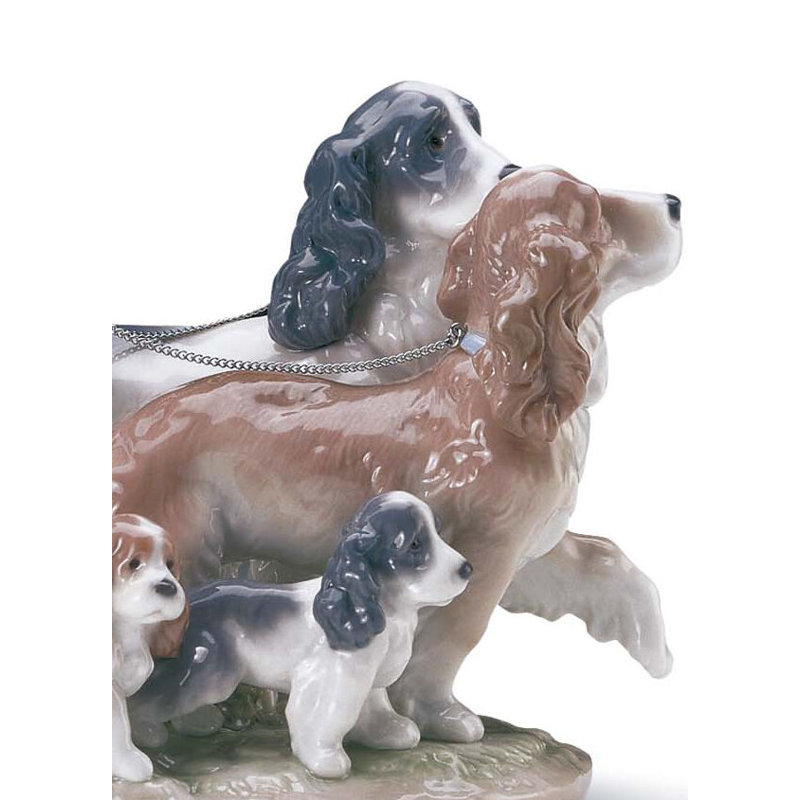 Puppy Parade Girl with Dogs Figurine