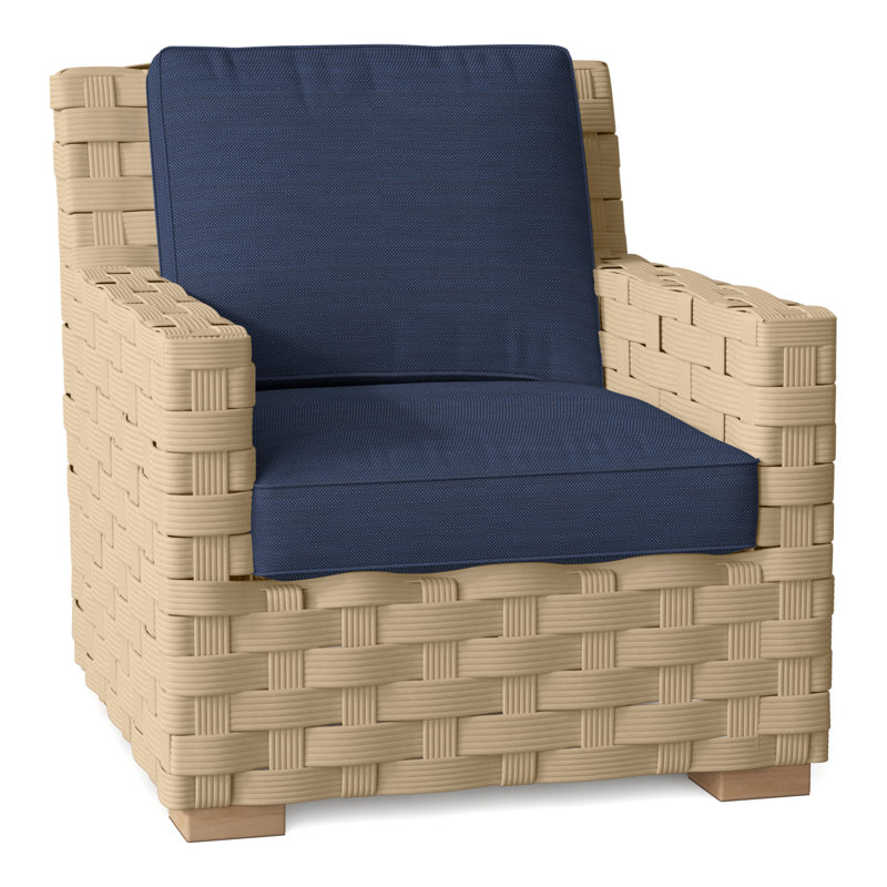 St. Barts Outdoor Lounge Chair, St. Barts Natural Rope, Perigold Ishi Blue Jean