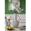 Decorative Round Ceramic Jug with Textured Ridged Design and Handle - 10.5" x 9.5" x 19" - Gold