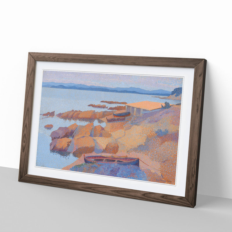 Coast near Antibes by Henri-Edmond Cross - Picture Frame Graphic Art, Walnut Framed, 36cm H x 48cm W x 2cm D