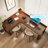 Tan Rectangular Solid Wood desks-107288382-107288379