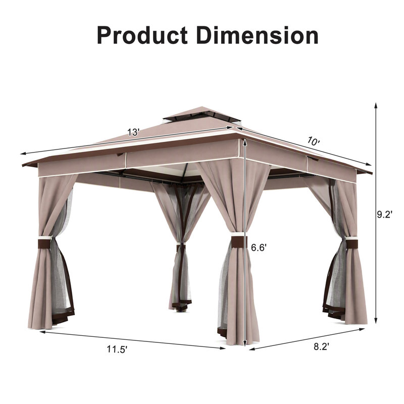 10 Ft. W x 13 Ft. D Galvanised Steel Canopy