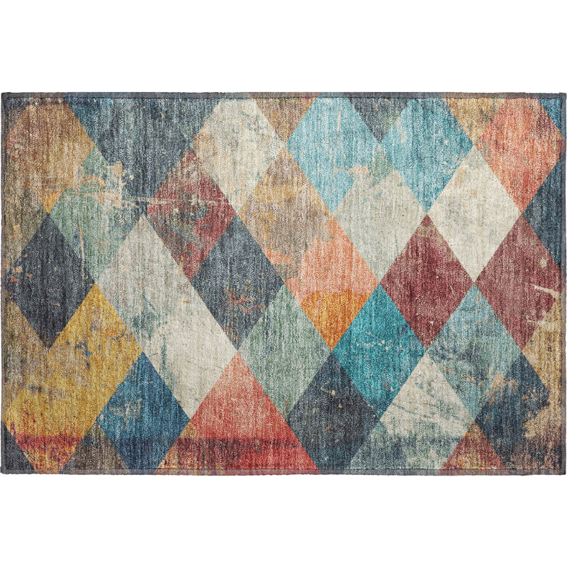 Premium Machine Washable Millbrook AMF1956 Geometric Rug, Rectangle 1'8" x 2'6"