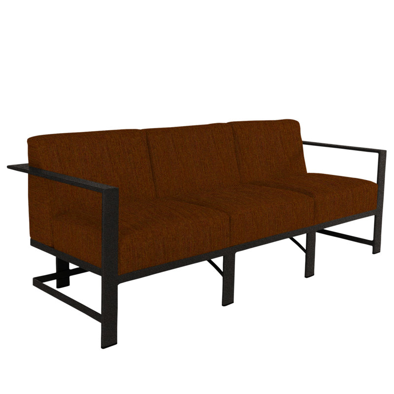 Studio Outdoor 3 - Seat Patio Sofa, Carbon Black, Sash Denim
