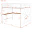 Lit mezzanine en métal avec bureau, grille en métal, structure en acier robuste, solution de rangement et d'étude fonctionnelle et peu encombrante pour n'importe quelle pièce-384479383