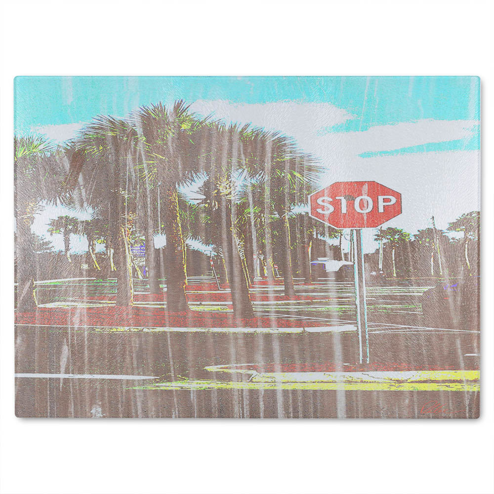 Stop Glass Chopping Board