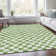 Machine Washable Indoor/Outdoor Xhevrie Green Rug