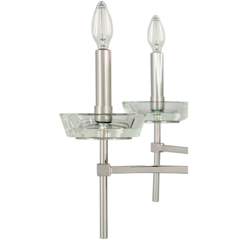 Cristallo 8 - Light Chandelier, Modern Brass, Off White