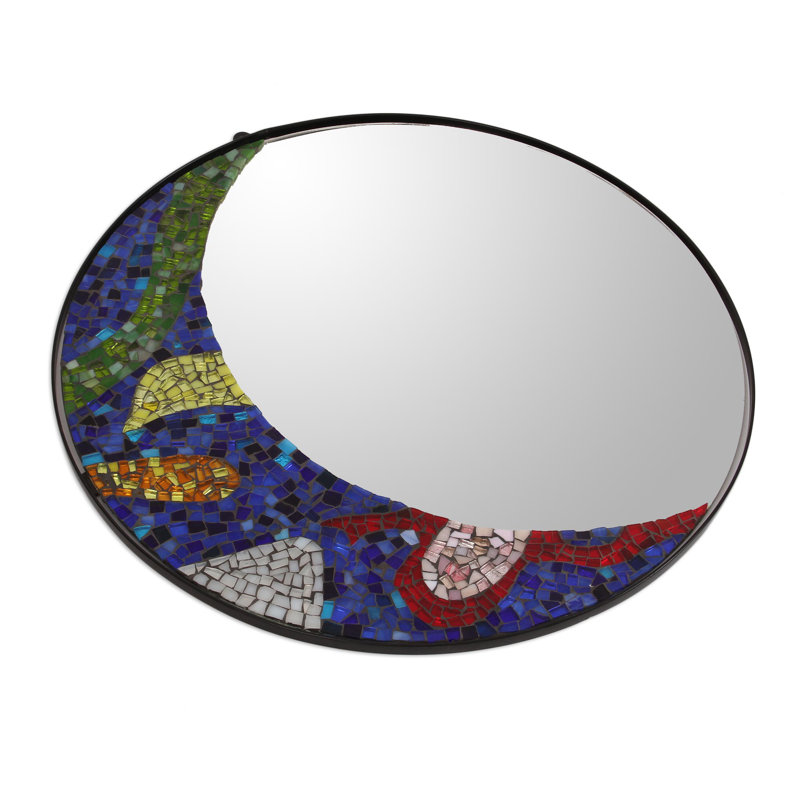 Hofmeister Wood Round Wall Mirror