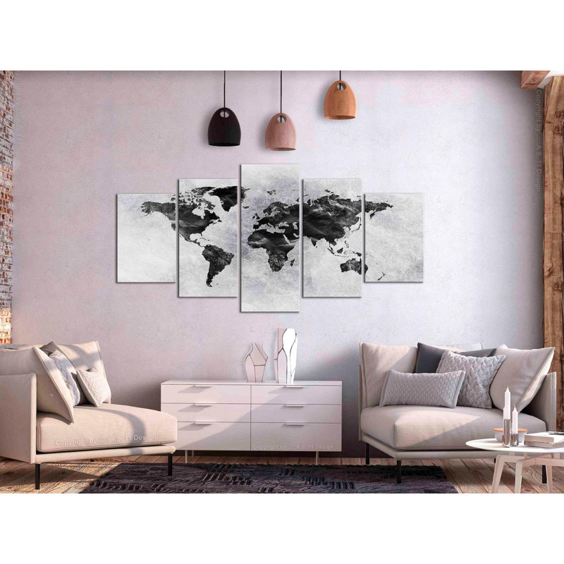 «Gatun Concrete World on Canvas», reproduction de 5 pièces, H 40 po x l 80 po x P 0,7 po