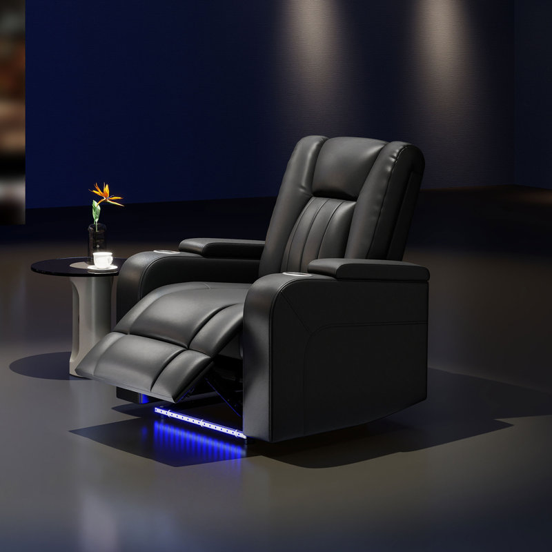 38'' Modern Upholstered Home Theatre Power Recliner With Arm Compartment, USB & Type-C (Set Of 4)