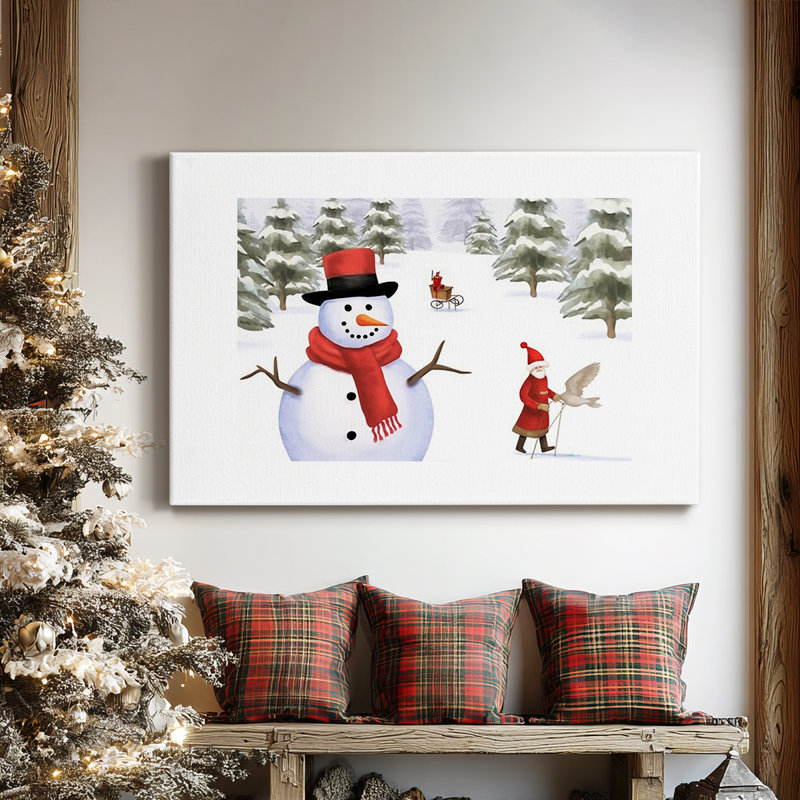Sapin perlé à l'aube - Toile tendue avec châssis de qualité supérieure, H 12 po x l 18 po