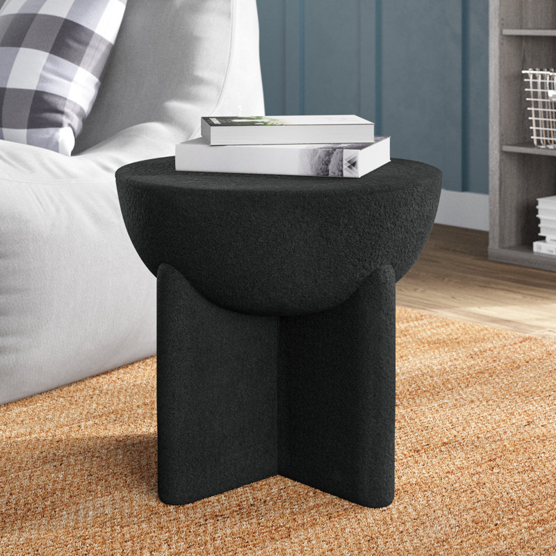 Table d'appoint et tabouret de jardin 16,25 po Brady, Noir givré