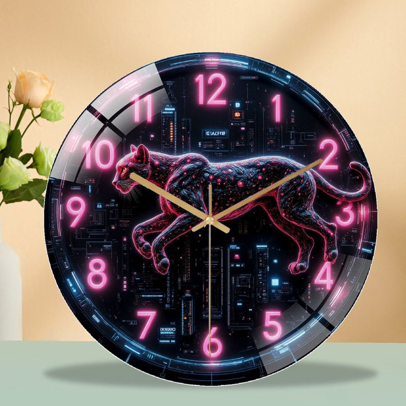 Horloge murale en verre Neon